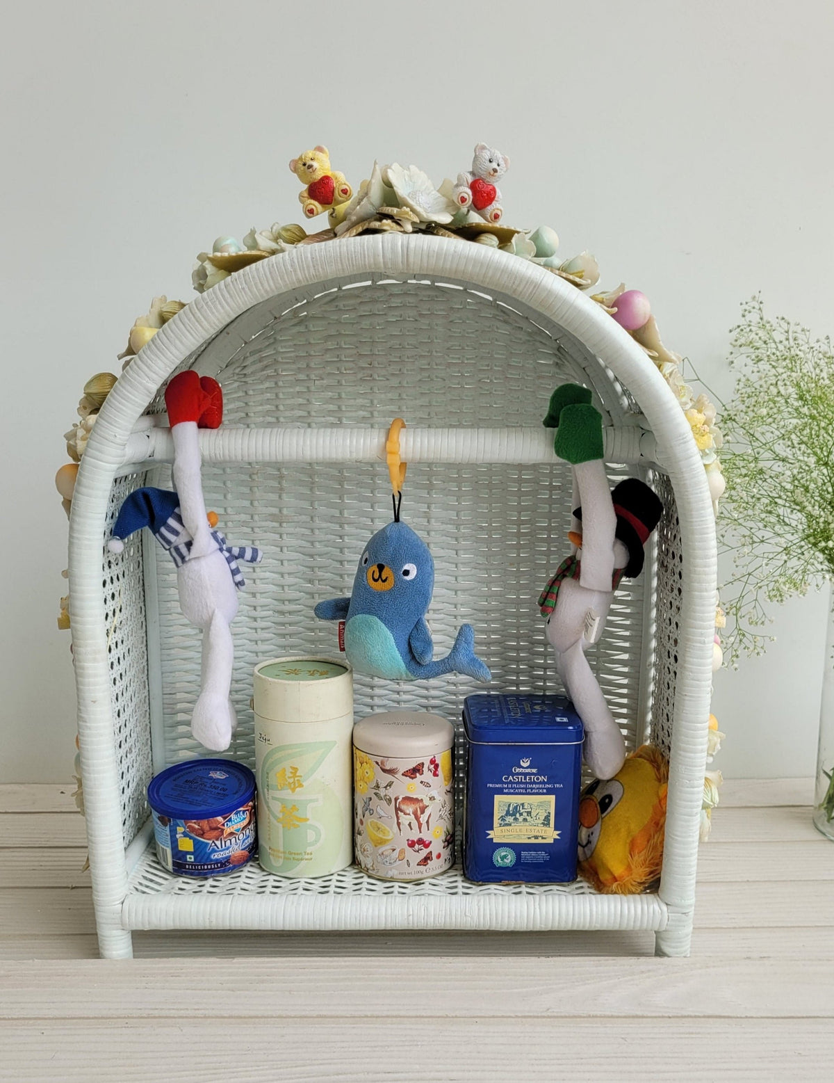 Whimsical Wicker Baby Cloth Stand - Sky