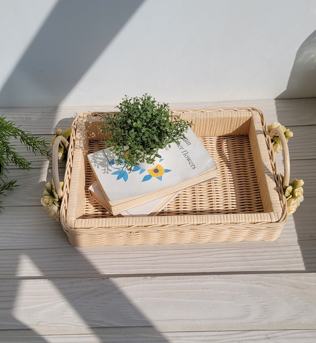 Cedar Basket with Wooden Brim