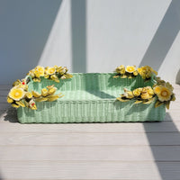 Mint Orchard Wicker Tray