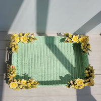 Mint Orchard Wicker Tray