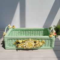 Mint Orchard Wicker Towel Basket