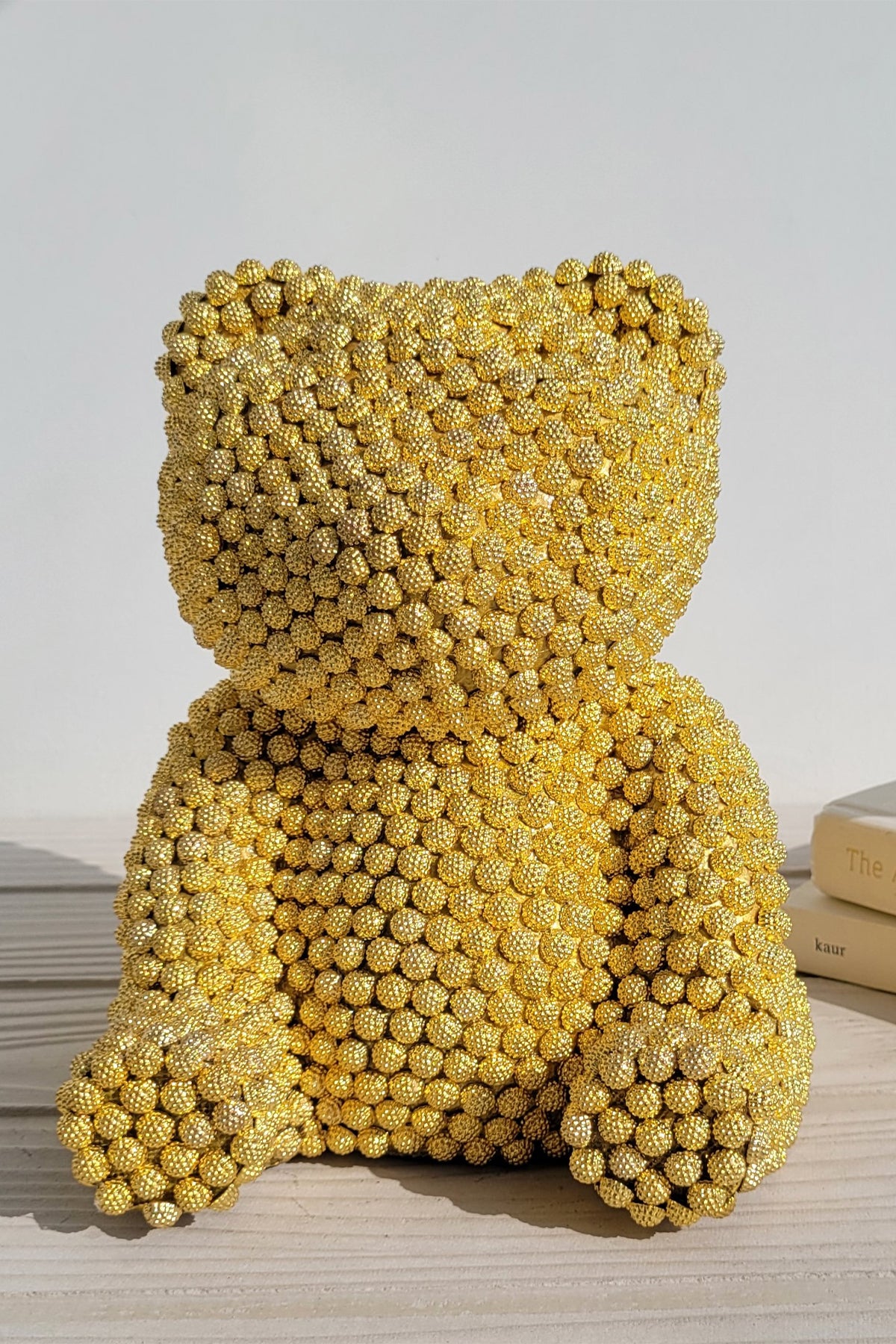 Yellow Pearl Teddy Bear Sculpture