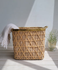 Caramel Luxe Wicker Basket (Quad)