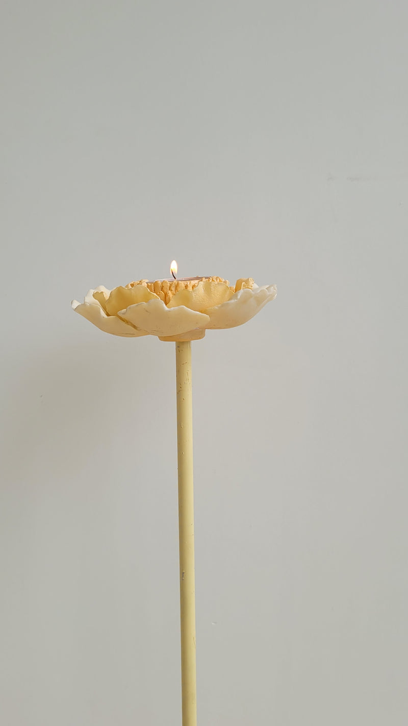 Perched Yellow Rose Tealight(S)