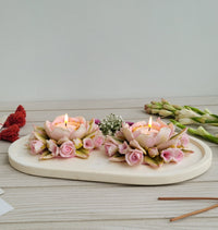 Duo Rose Candle Platter (Blush)