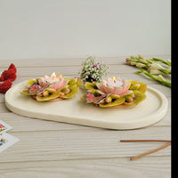 Duo Lotus Candle Platter (Blush)