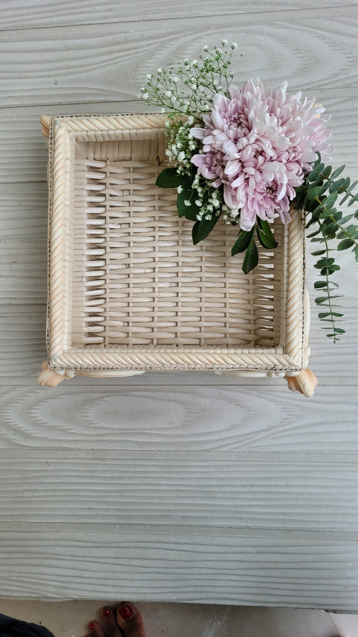 Apricot Quad Wicker Tray