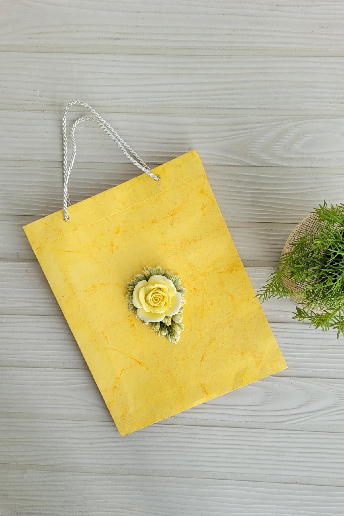 Rosette Paper Bag Set: Lime and Blush Rosette Combo