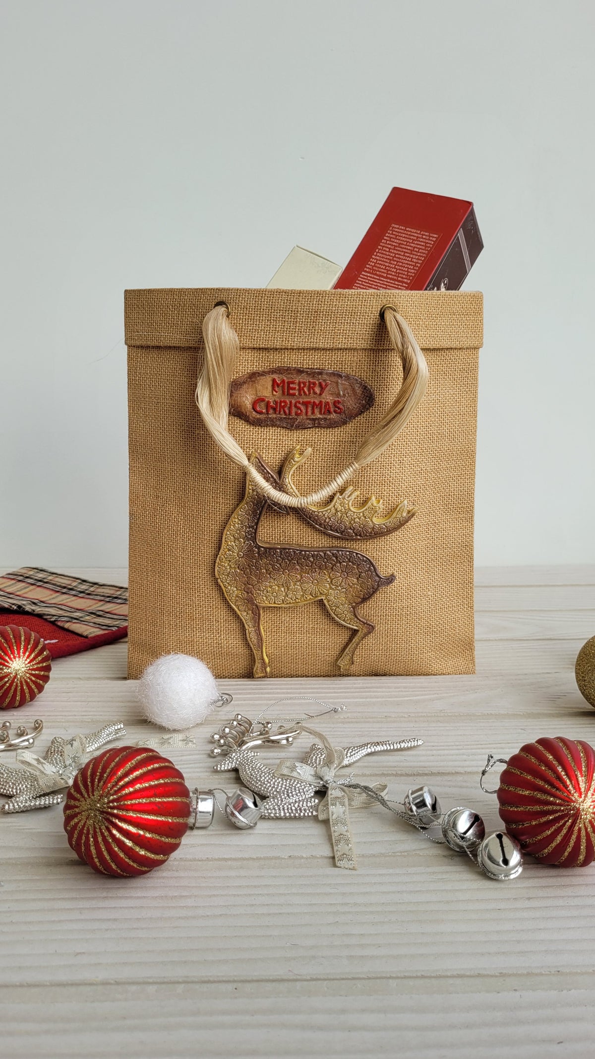 Reindeer Jute Paper Bag