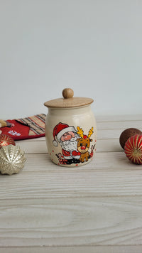 Santa Hand-painted Jar