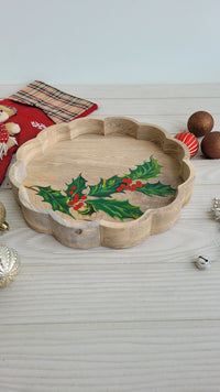 Mistletoe Hand-Painted Tray