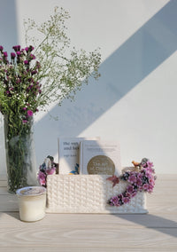 Lavender Field Ivory Basket