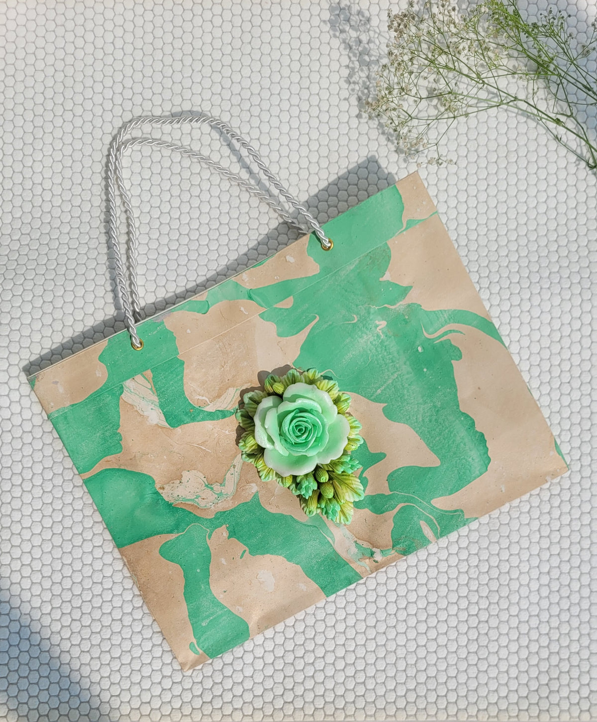 Mint Colourwash Paper Bag