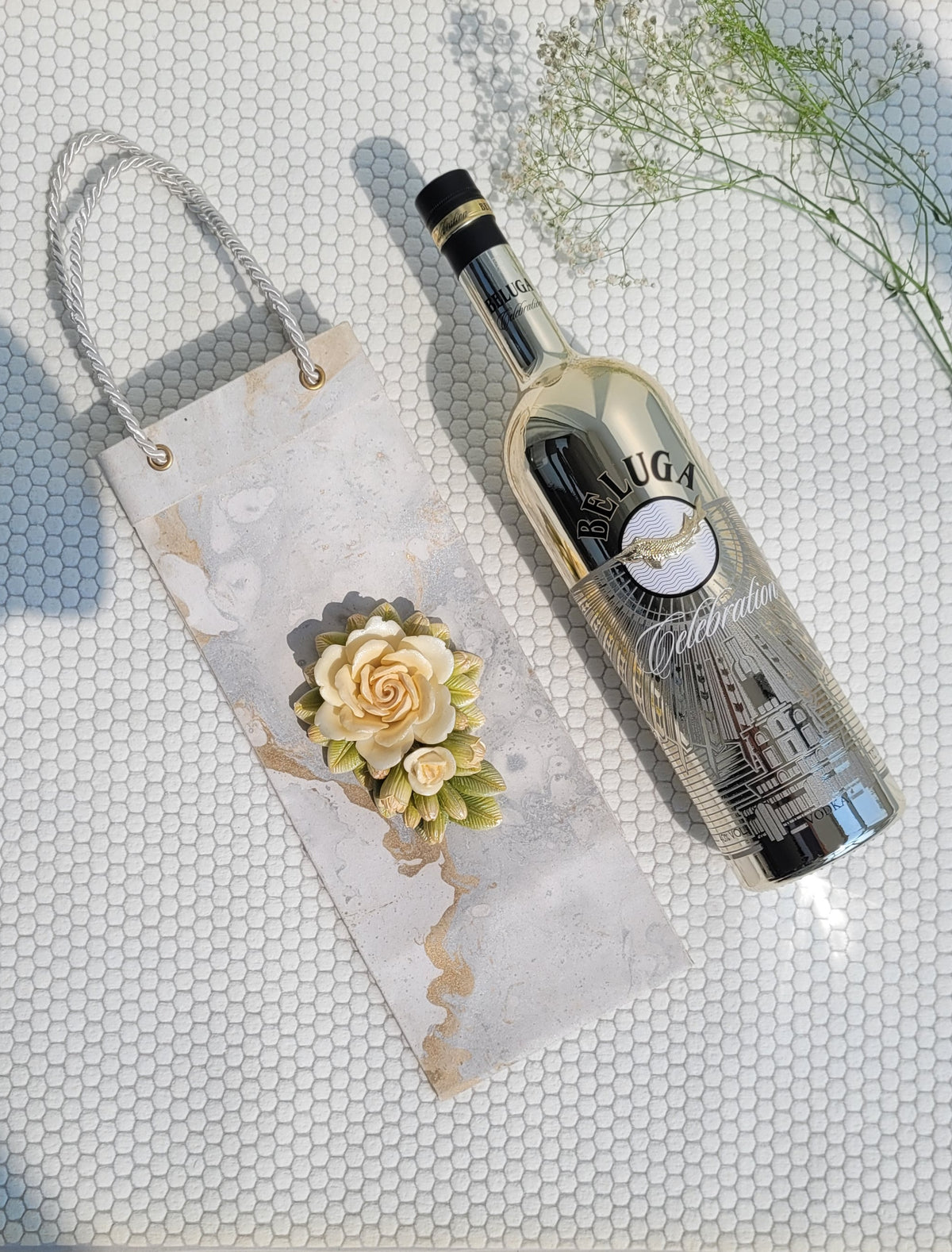 Colourwash Ivory Wine Bag