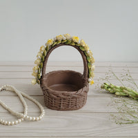 Canary Floret Marble Dust Basket