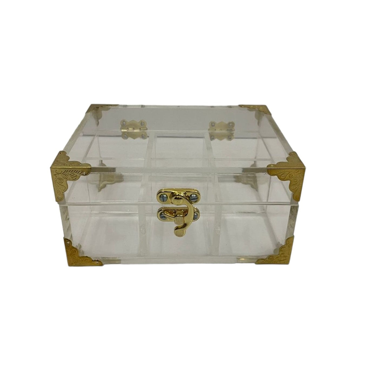 Limpid Golden-edged Napkin Ring Box (with Six Napkin Rings)