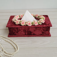 Velvet Red Tissue Box