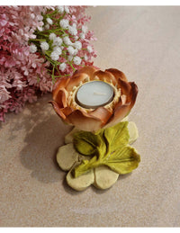 Peachy Lotus Tealight Holder