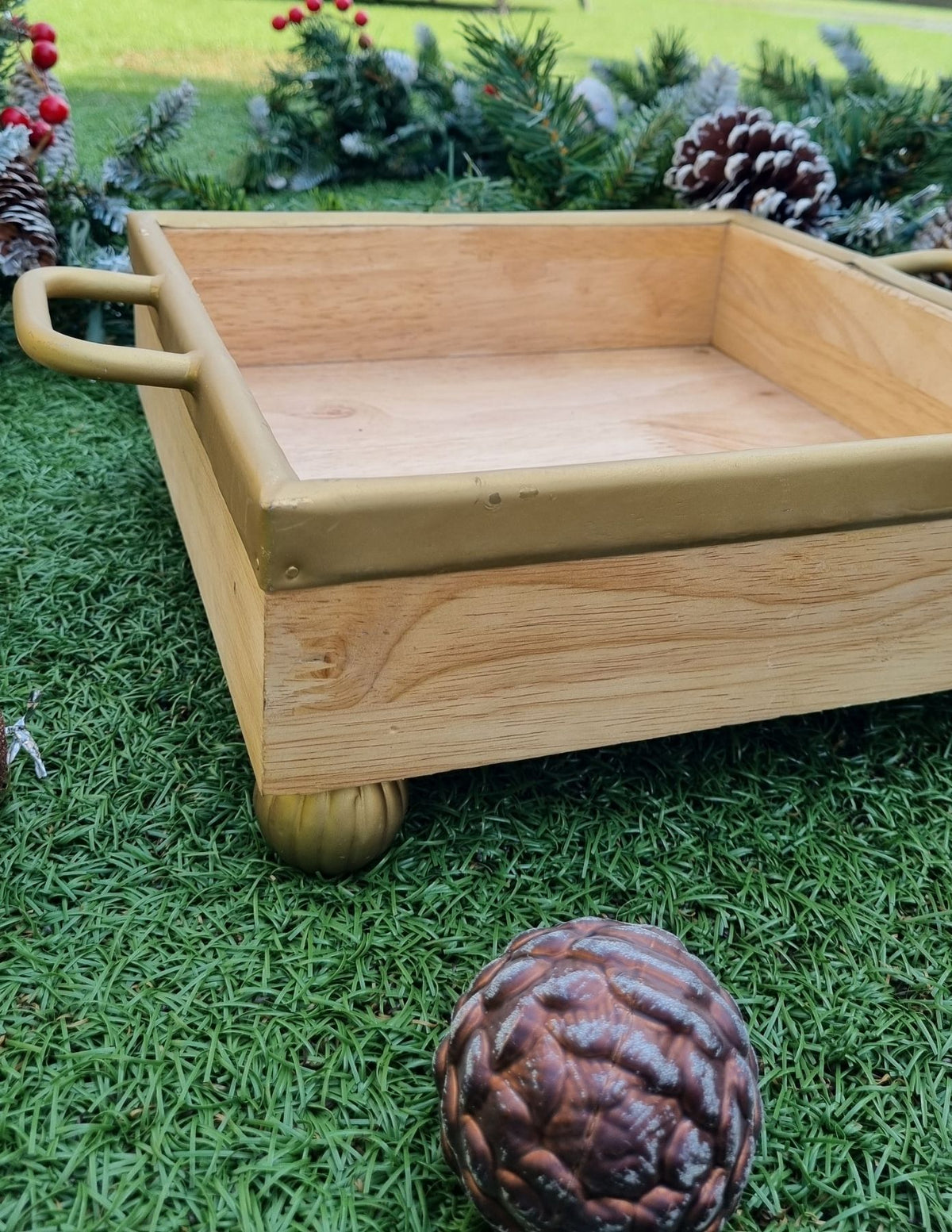 Regal Tawny Wooden Basket