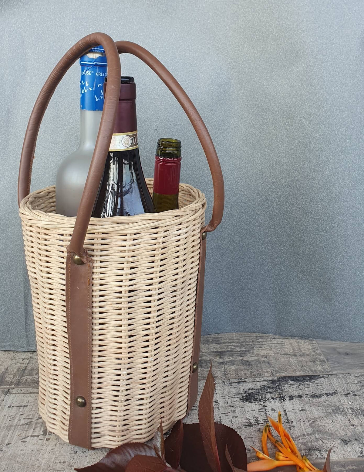 Cinnamon Cylindrical Cane Basket