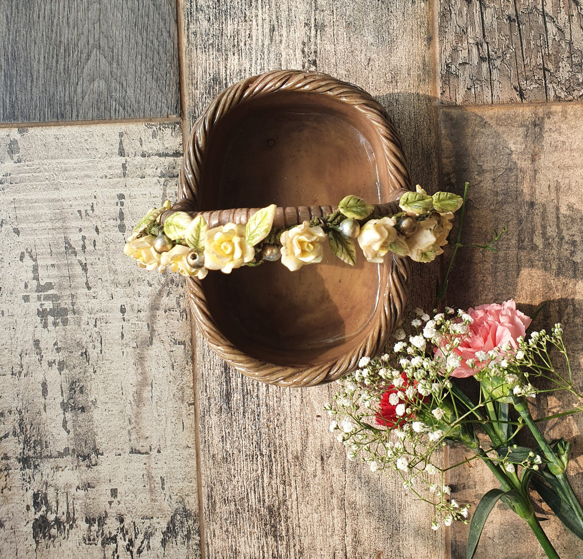 The Metallic Rose Basket