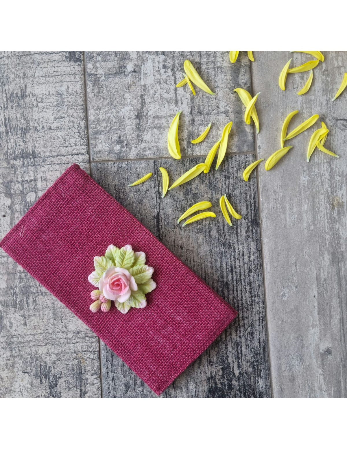 Rosa Blush and Tangerine Jute Envelope Set