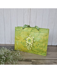 Decorative Paper Bag Set: Maya Blue, Hinted Lime Green, and Dandelion Sunflower Combo