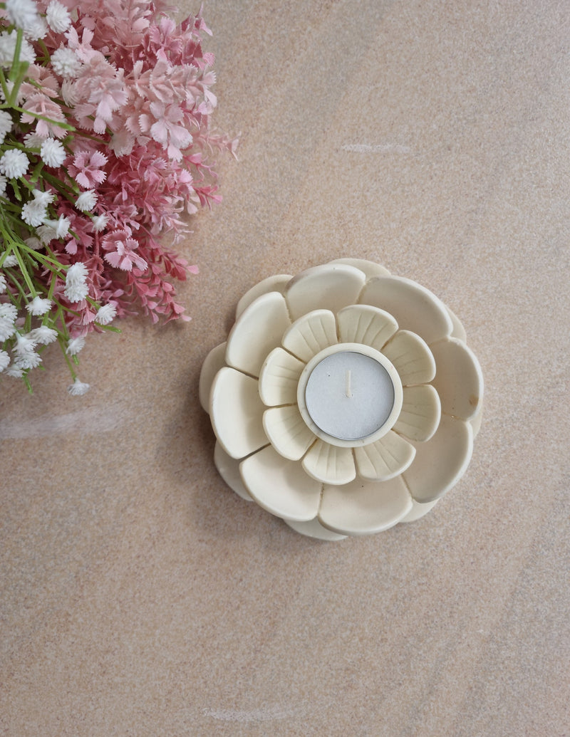 Blossoming Marble Tealight Holder