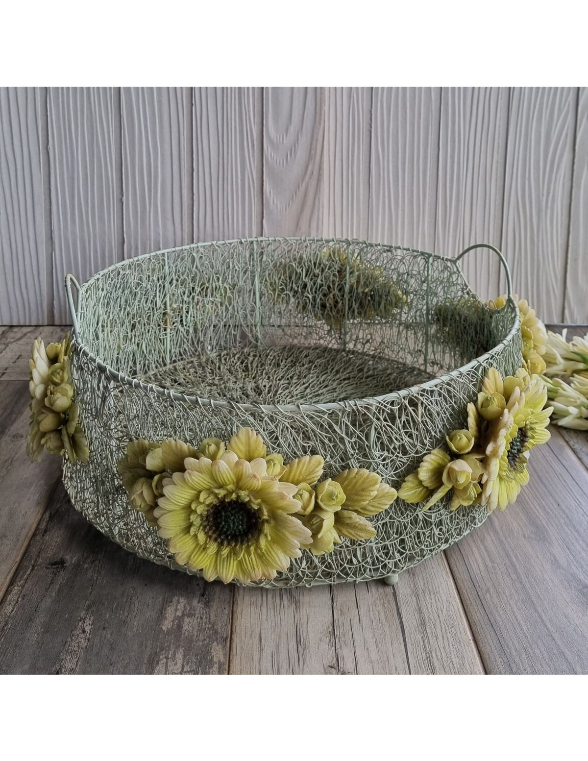 Silver Sunflower Basket