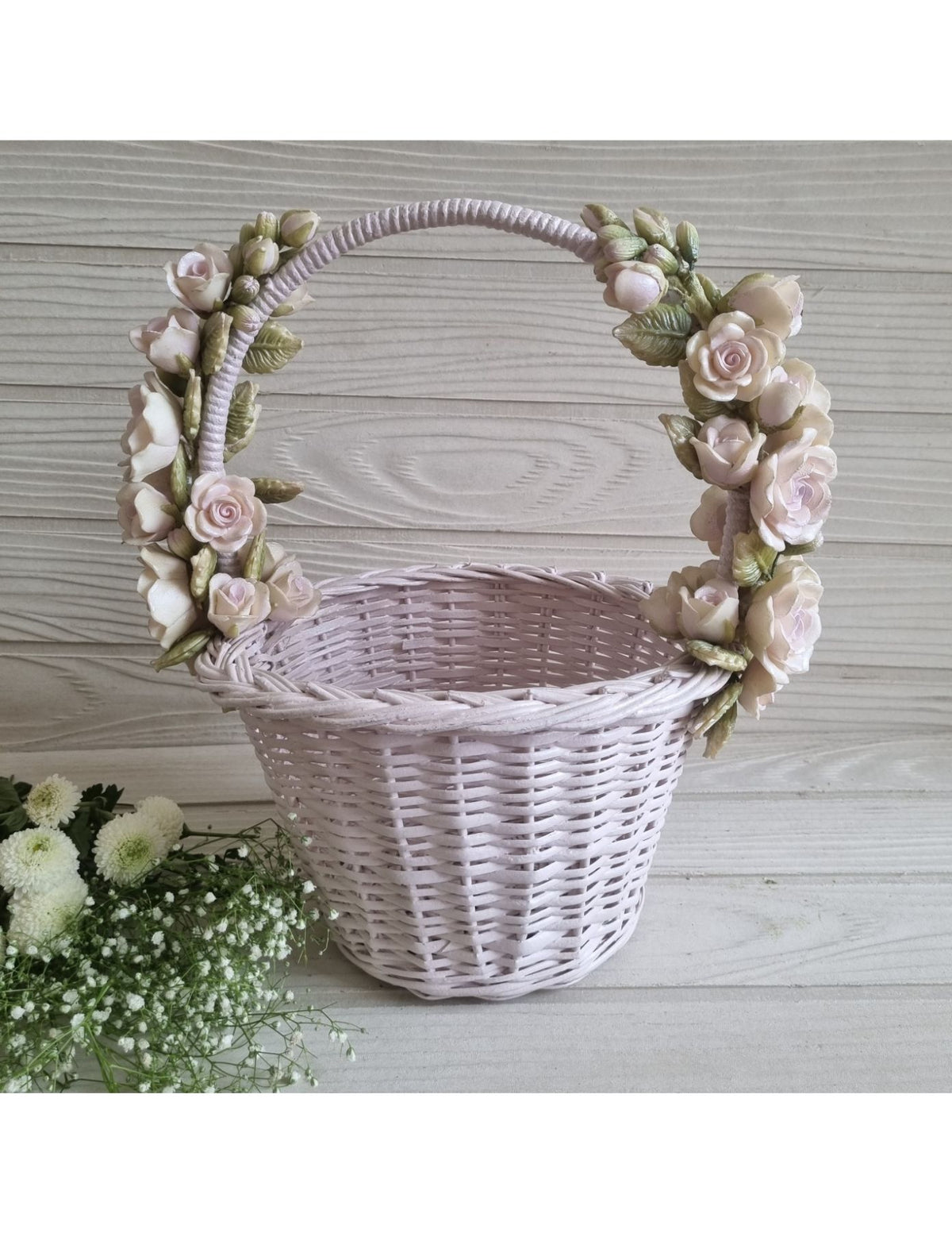 Rosy Lavender Cane Basket