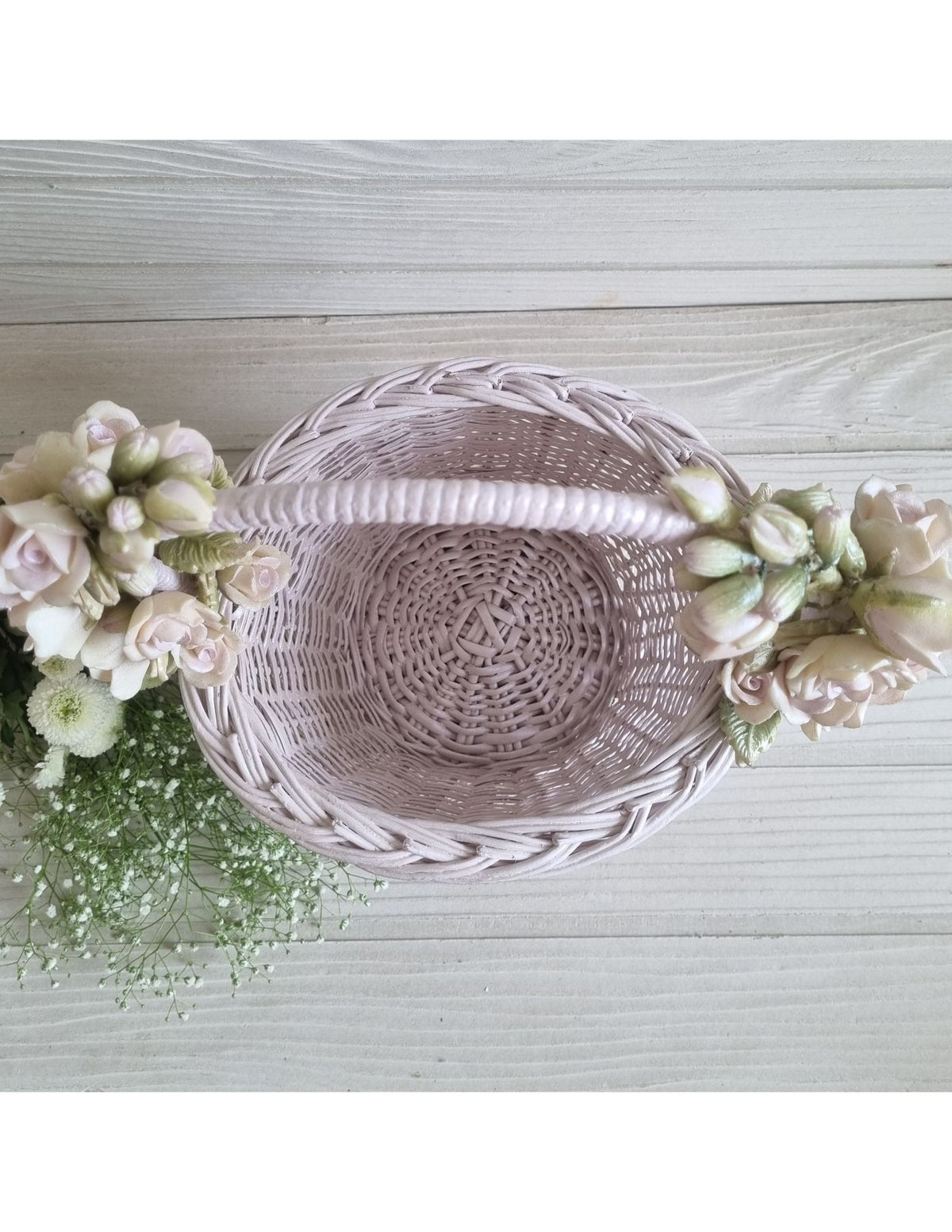 Rosy Lavender Cane Basket