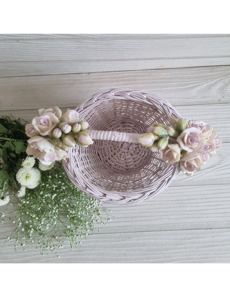 Rosy Lavender Cane Basket