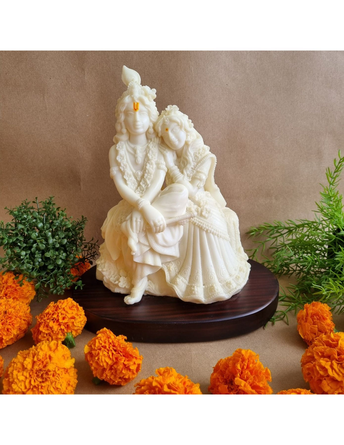 Royal-ivory RadhaKrishna Idol