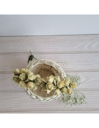 Ivory Rose Cane Basket