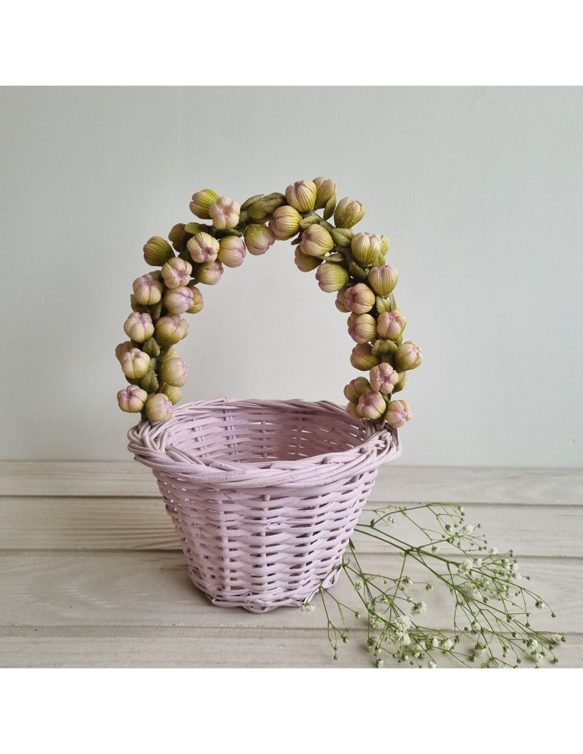 Rosy Lavender Cane Basket