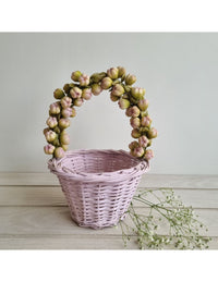 Rosy Lavender Cane Basket