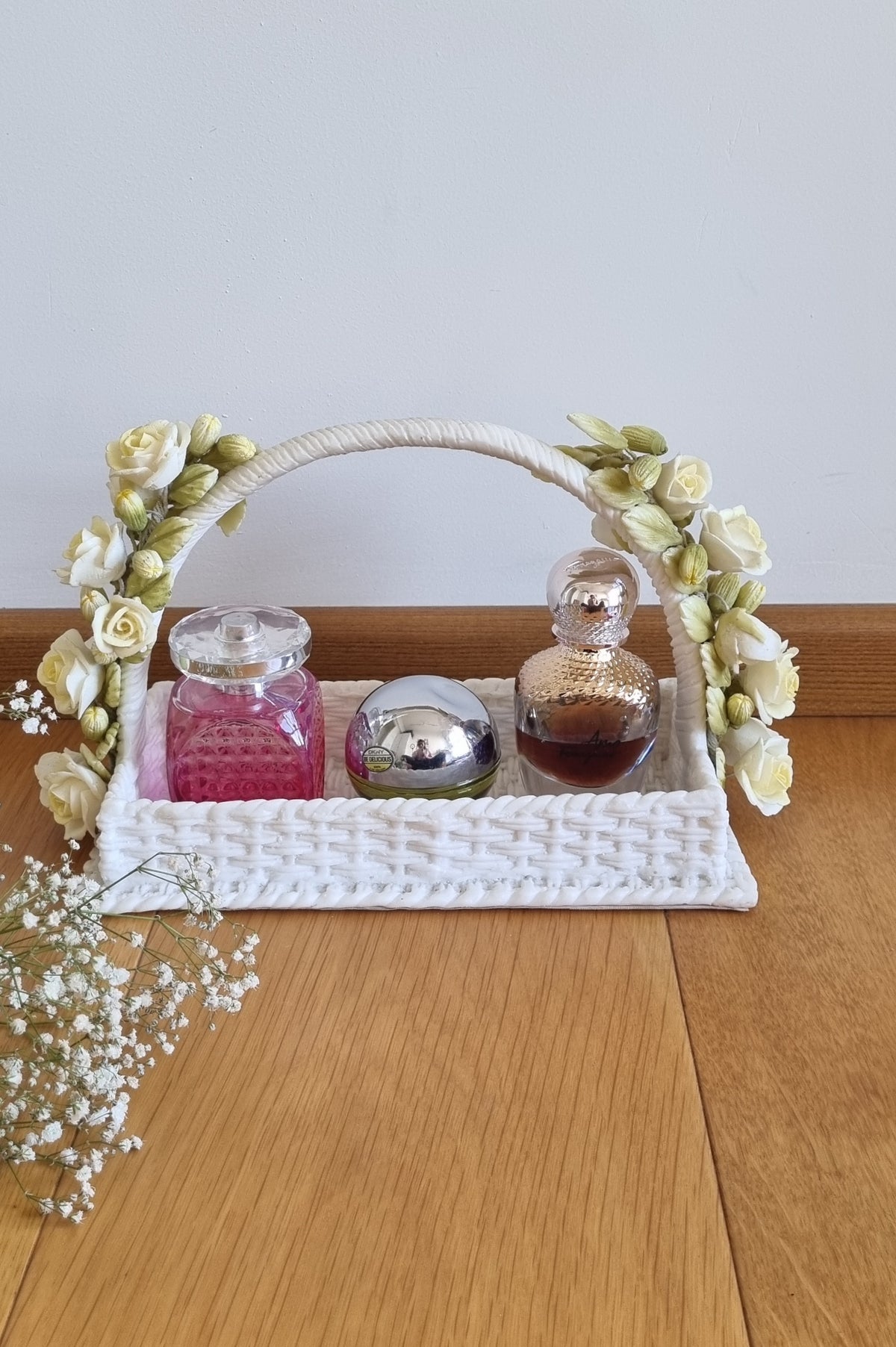 Rose embellished Quad Basket