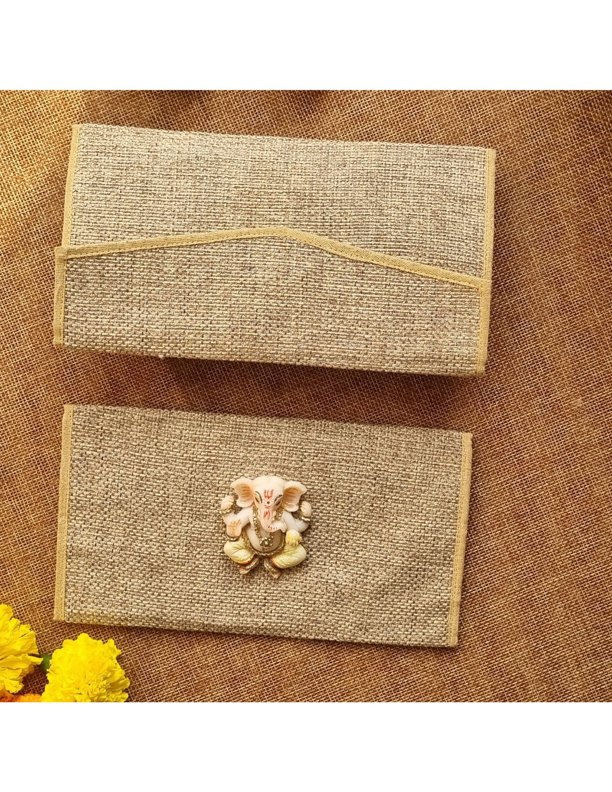 Ganesha Envelope Set: Sand Brown and Mocha Jute Combo