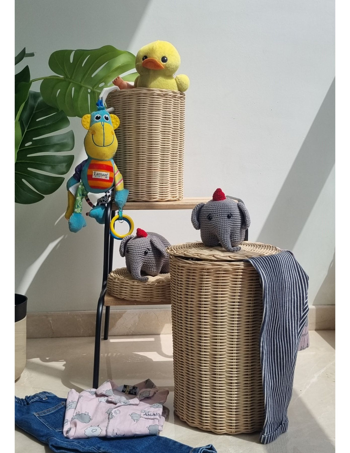 Peanut Jumbo Cane Laundry Basket