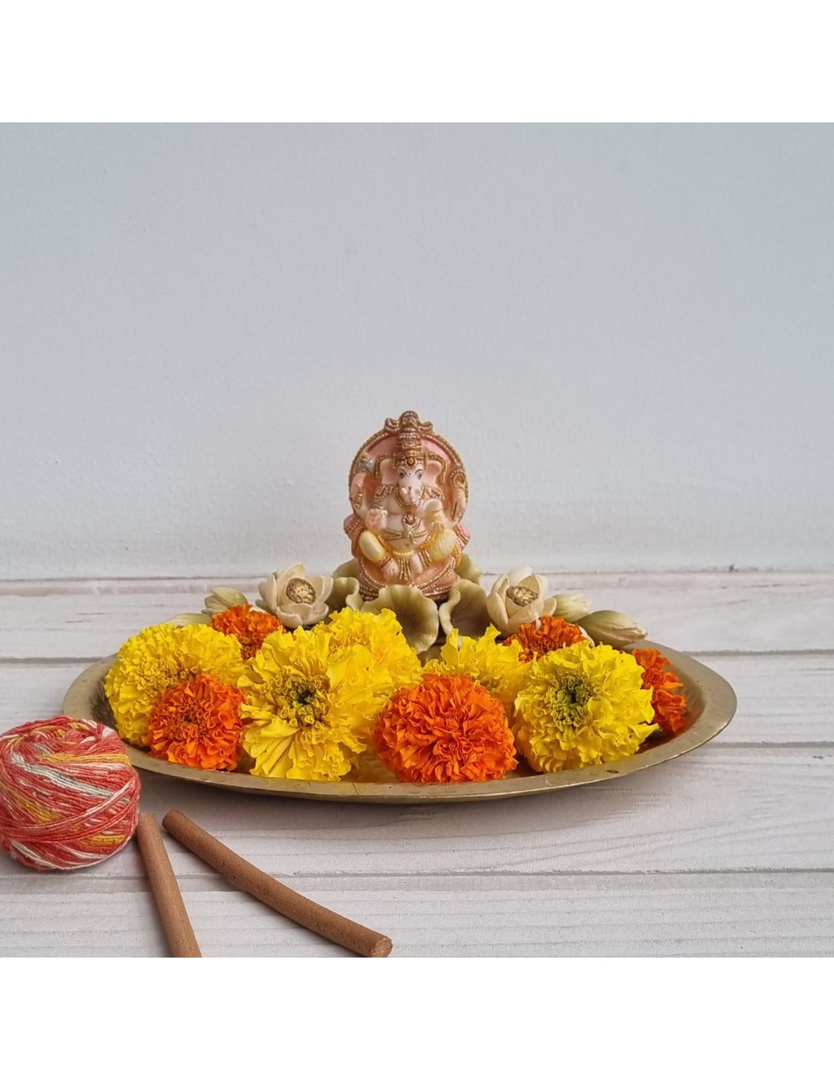 Royal Gold Floret Ganpati Platter