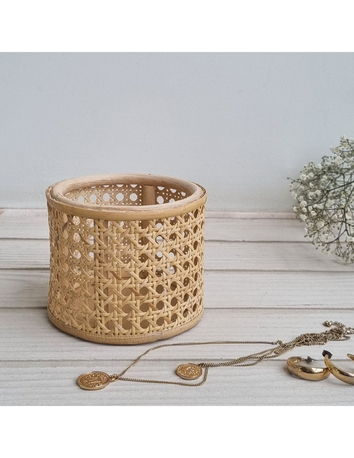 Coffee Cane Dustbin Basket