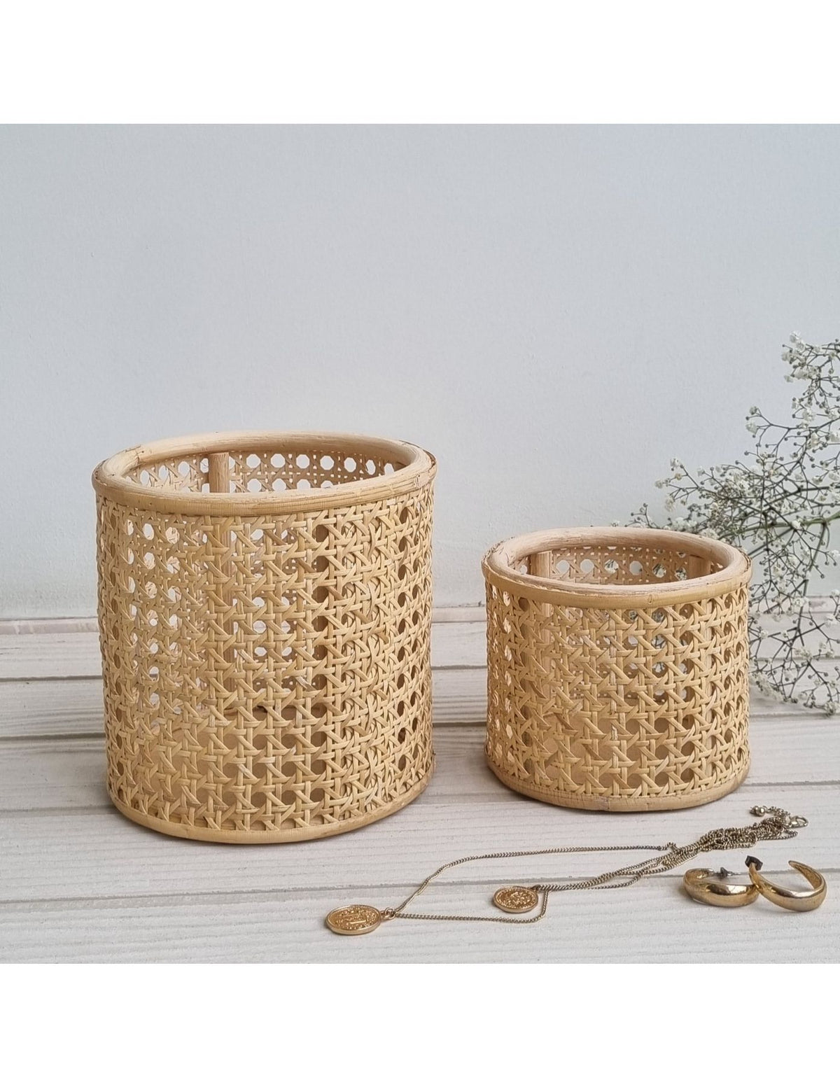 Dustbin Round Cane Basket