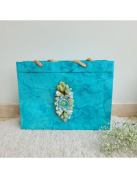 Decorative Paper Bag Set: Maya Blue, Hinted Lime Green, and Dandelion Sunflower Combo