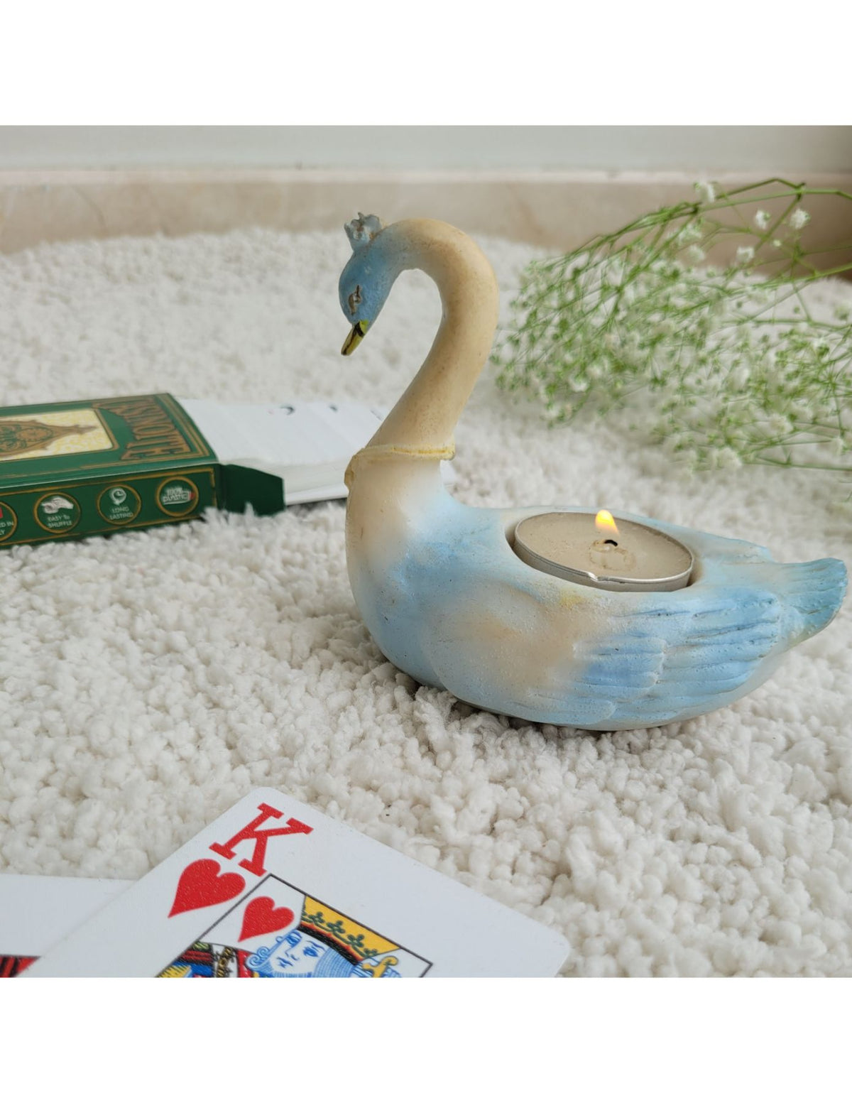 Illuminated Swan Tealight Holder (White)