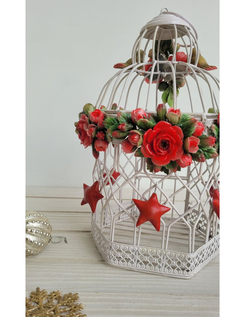 Wide Bird Iron Christmas Cage