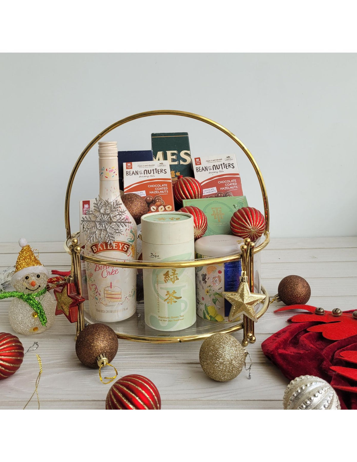 Floret Round brass basket