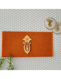 Rosa Blush and Tangerine Jute Envelope Set