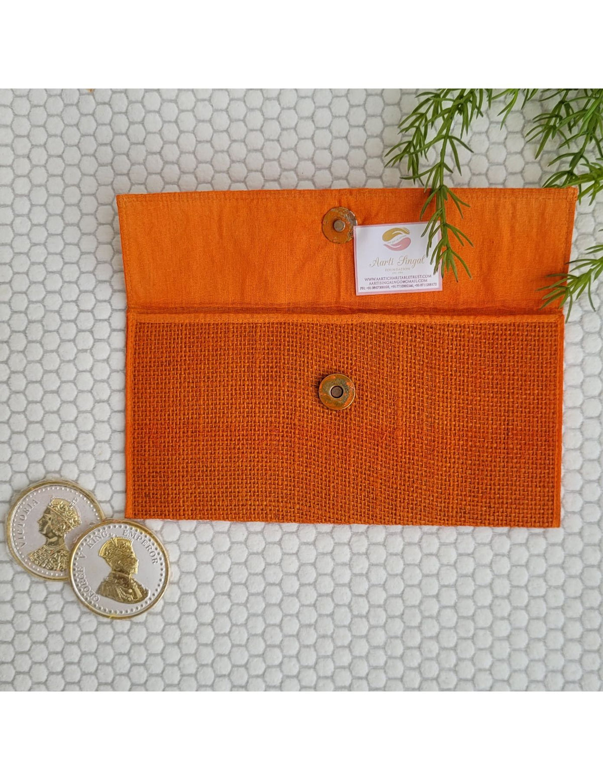 Rosa Blush and Tangerine Jute Envelope Set