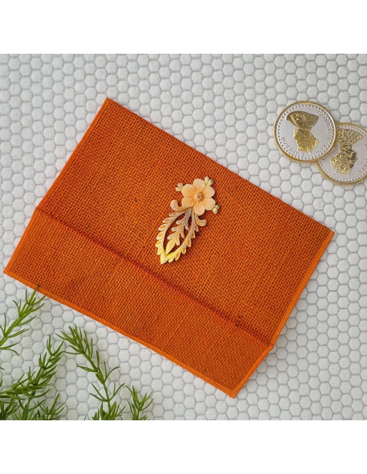 The Tangerine Jute Envelope