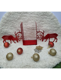 Crimson Reindeer Bookends